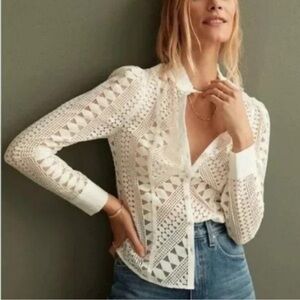 Anthropologie nwt lace button up